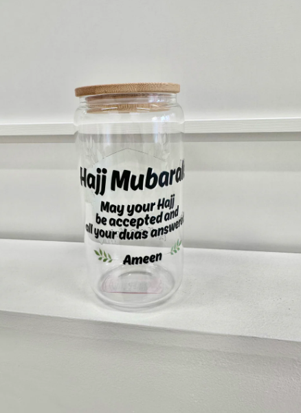 Call Me Hajji - Hajj Mubarak Bamboo Lid Glass Cup