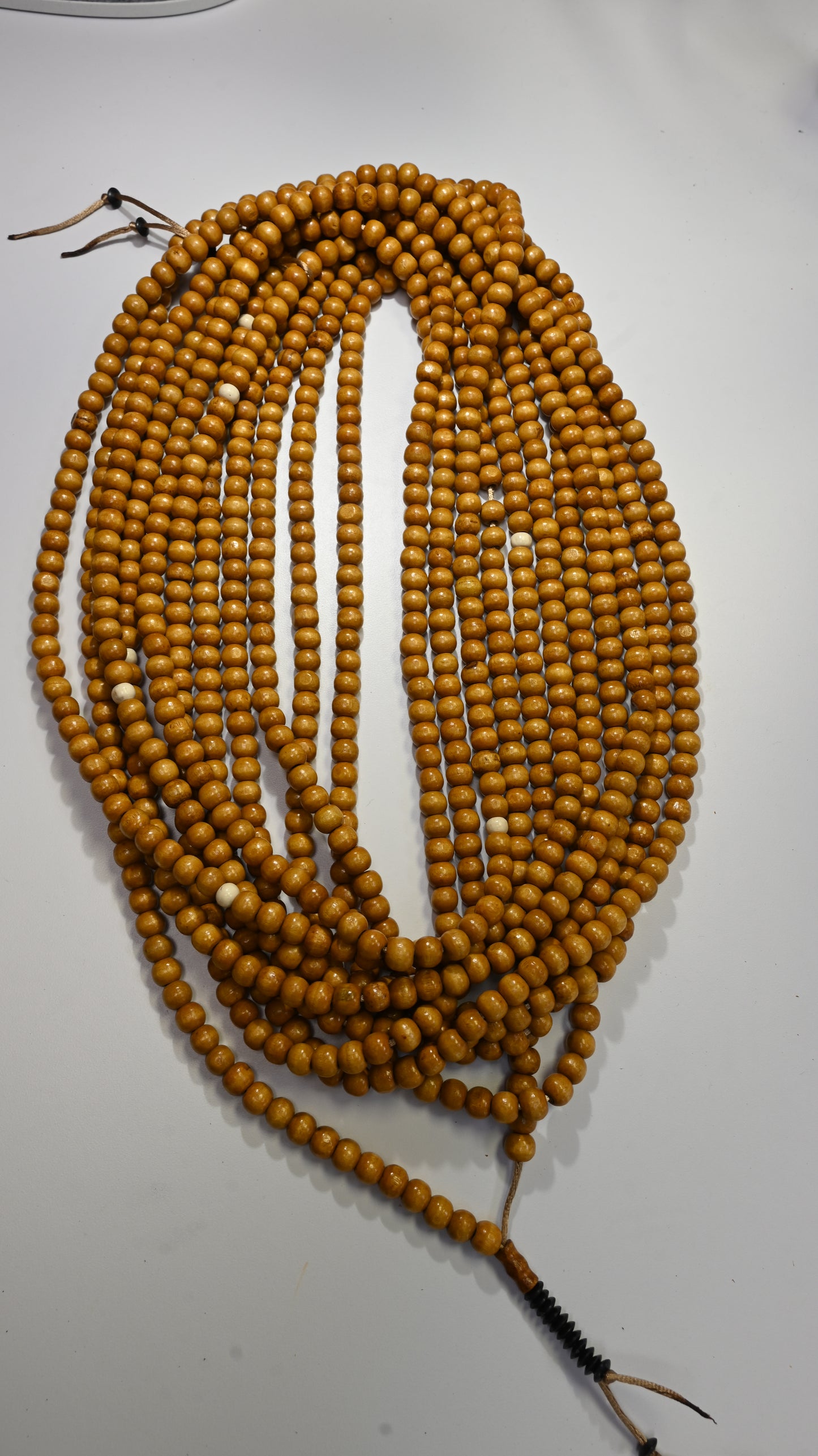 1000 Caramel Brown Dhikr Beads with white accents