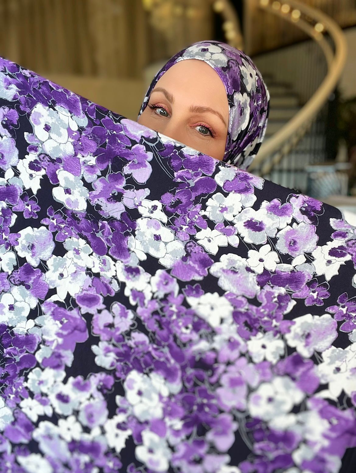 Michaela Corning: Printed Jersey Hijab: Wild Flowers
