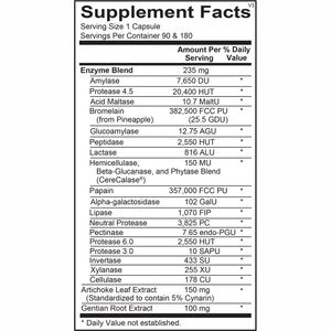 Dr. Saadia's Digestive Enzymes Dietary Supplement (90 capsules)