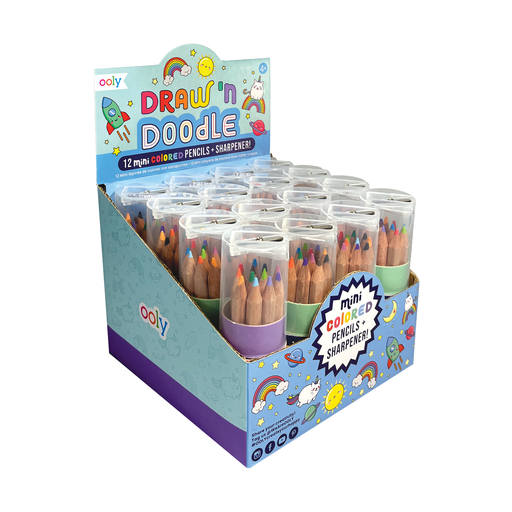 ooly: Draw 'n' Doodle Mini Colored Pencils + Sharpener, Set of 12