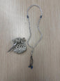99 Clear and Blue Dhikr Beads in Handmade Crocheted Case