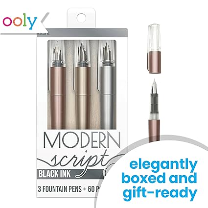 Modern Script- Black Ink Fountain Pens
