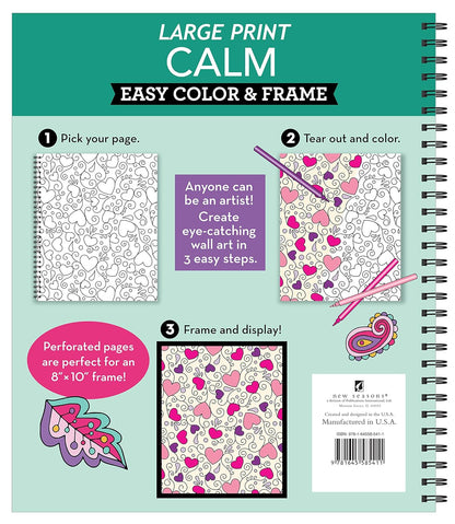 Large Print Calm Easy Color & Frame (Stress Free Coloring Book)