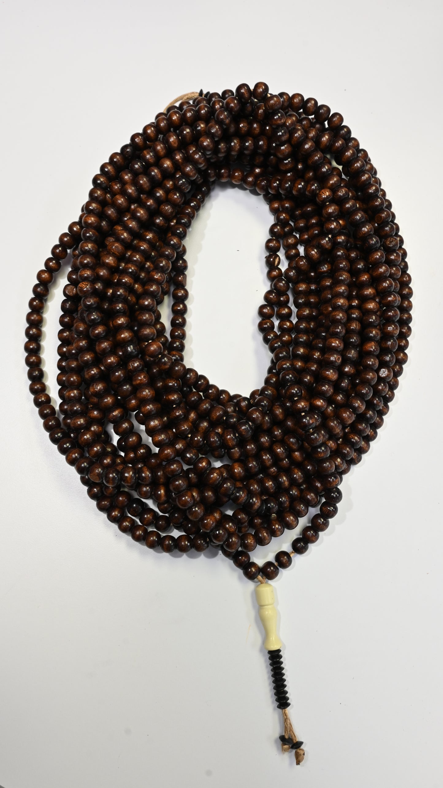 1000 Dark Brown Dhikr Beads with White Tips