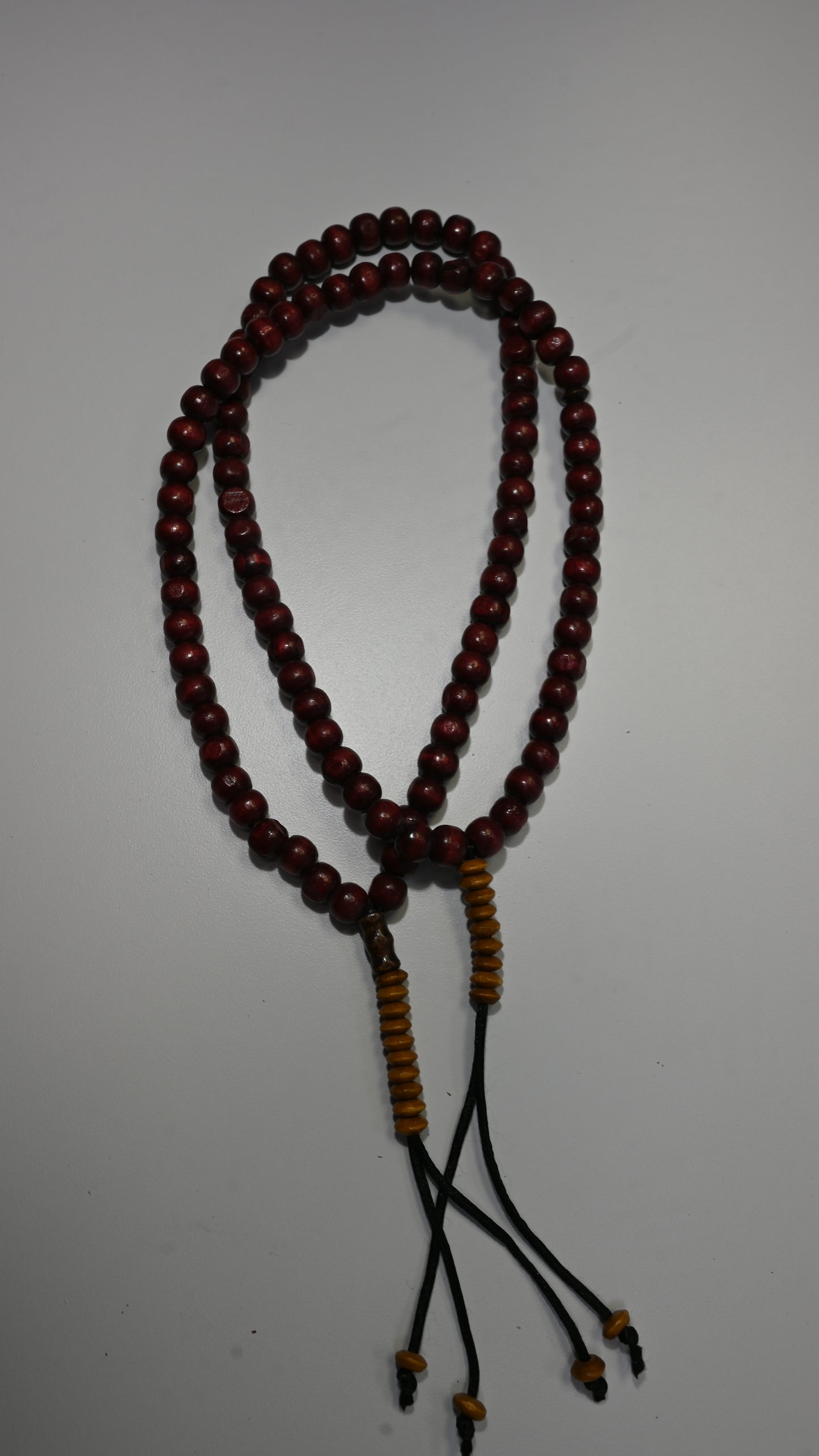 99 Burgundy Dhikr Beads with Gold tips