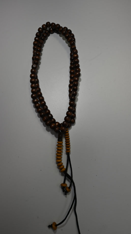 99 Brown Dhikr Beads with Gold tips