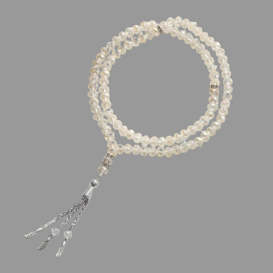 99 clear/white shimmer dhikr beads