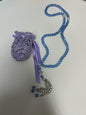 Blue Small Dhikr Beads in Handmade Crocheted Case