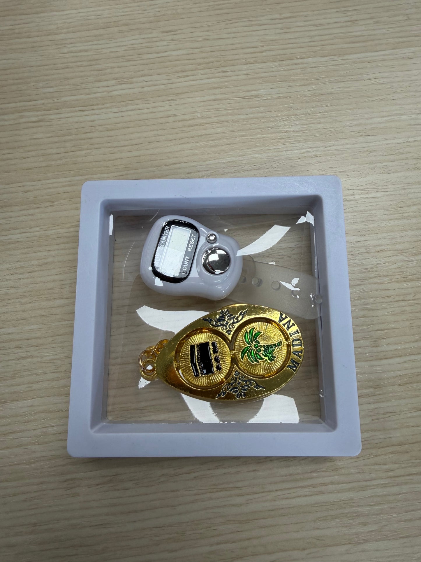 Dhikr Clicker Gift Set – Digital Tally Counter with Keychain (White)