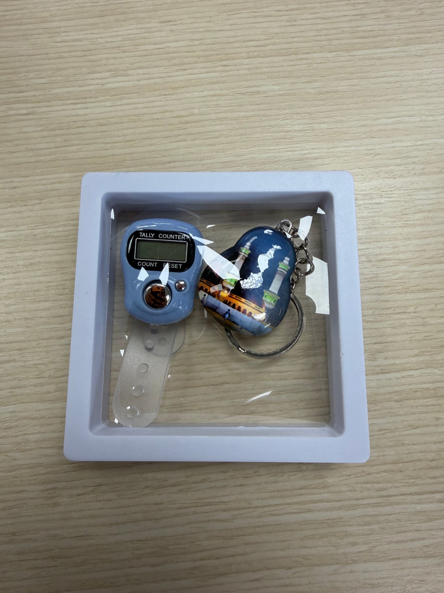 Dhikr Clicker Gift Set – Digital Tally Counter with Keychain (Light Blue)