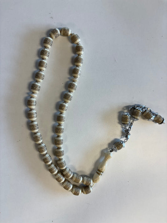 99 tan with small rings dhikr beads