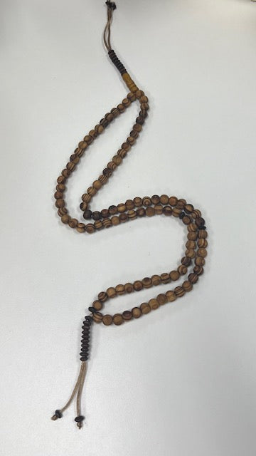 100 Dhikr Zeytun Wooden Beads with Circular Pattern
