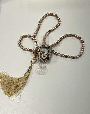 Rose Gold Rosary Digital Zikr, Tasbih Beads and Mini Quran (Gift Set of 3)
