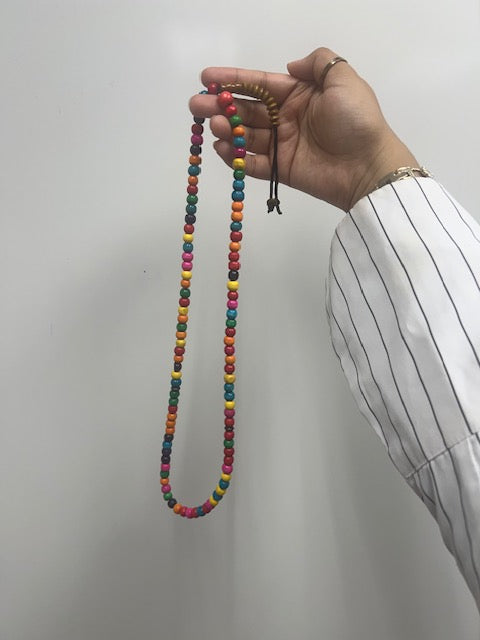 100 Dhikr Wooden Beads (Bright Rainbow Colored)