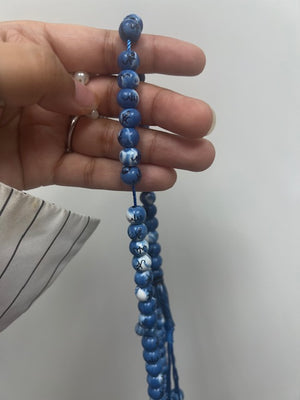 100 dhikr blue and white beads (Mohammed SAW and Allah SWT)