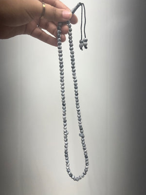 100 Small Dhikr Beads Gray and white (Mohammed SAW and Allah SWT)