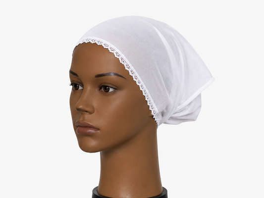 White Syrian Style Umpta Bandana Underscarf