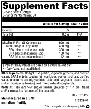 Dr Saadia's Omega 3x Dietary Supplement (60 fish gelatin softgels)