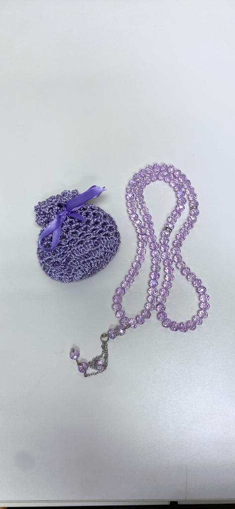 Small Dhikr Beads in Handmade Crocheted Case